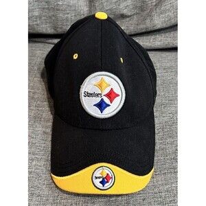 Vintage Pittsburgh Steelers NFL Reebok Black Adjustable Back Hat Black
